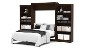 Murphy Beds - Queen Bestar Office Furniture 136" W Queen Murphy Wall Bed with 2 Storage Units