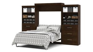 Murphy Beds - Queen Bestar Office Furniture 136in W Queen Murphy Wall Bed and 2 Storage Units with Drawers