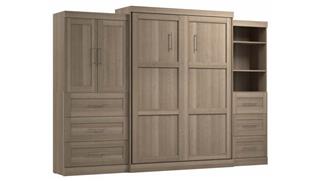 Murphy Beds - Queen Bestar Office Furniture Queen Murphy Bed with Open and Concealed Storage (126in W)