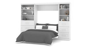 Murphy Beds Bestar Office Furniture 120in W  Full Murphy Wall Bed and 2 Storage Units with Drawers