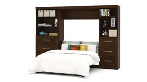 Murphy Beds - Full Bestar Office Furniture 120in W  Full Murphy Wall Bed and 2 Storage Units with Drawers