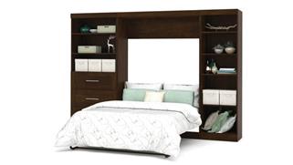 Murphy Beds Bestar Office Furniture 120" W Full Murphy Wall Bed, 1 Storage Unit with Shelves, and 1 Storage Unit with Drawers