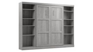 Murphy Beds - Full Bestar Office Furniture Full Murphy Bed with 2 Shelving Units (109in W)