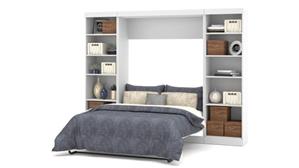 Murphy Beds - Full Bestar Office Furniture 109in W Full Murphy Wall Bed with 2 Storage Units
