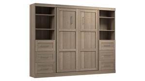 Murphy Beds - Full Bestar Office Furniture Full Murphy Bed and 2 Shelving Units with Drawers (109in W)