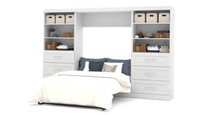 Murphy Beds - Full Bestar Office Furniture 131" W Full Murphy Wall Bed and 2 Storage Units with Drawers