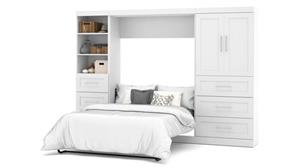 Murphy Beds - Full Bestar Office Furniture 120" W Full Murphy Bed and 2 Storage Units with Drawers