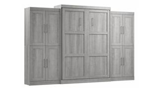 Murphy Beds - Queen Bestar Office Furniture 136in W Queen Murphy Bed with 2 Storage Cabinets with Doors