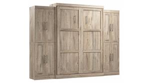 Murphy Beds - Queen Bestar Office Furniture 115in W Queen Murphy Bed with 2 Storage Cabinets with Doors