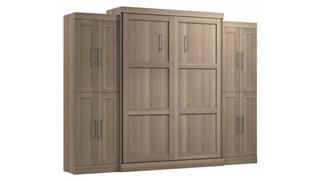 Murphy Beds - Queen Bestar Office Furniture 115in W Queen Murphy Bed with 2 Storage Cabinets with Doors