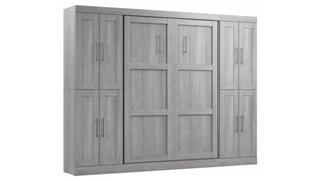 Murphy Beds - Full Bestar Office Furniture 109in W Full Murphy Bed with 2 Storage Cabinets with Doors