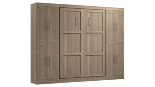 Murphy Beds - Full Bestar Office Furniture 109in W Full Murphy Bed with 2 Storage Cabinets with Doors