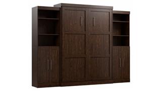 Murphy Beds - Queen Bestar Office Furniture Queen Murphy Bed with Set of 2 Closet Storage Organizers with Doors (115in W)