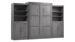 Murphy Beds - Queen Bestar Office Furniture 136in W Queen Murphy Bed with (2) Closet Storage Organizers