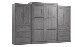 Murphy Beds - Queen Bestar Office Furniture 136in W Queen Murphy Bed with 2 Wardrobe Cabinets