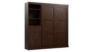 Murphy Beds - Full Bestar Office Furniture 84in W  Full Murphy Bed and Closet Organizer with Doors