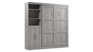 Murphy Beds - Full Bestar Office Furniture 84in W  Full Murphy Bed and Closet Organizer with Doors