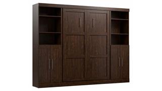 Murphy Beds - Full Bestar Office Furniture 109in W Full Murphy Bed with (Set of 2) Closet Storage Organizers