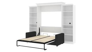 Murphy Beds Bestar Office Furniture 92" W Queen Murphy Bed, 2 Storage Units and Sofa