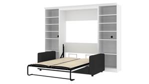 Murphy Beds Bestar Office Furniture 109" W Full Murphy Bed, Two Storage Units and Sofa