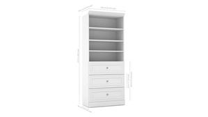 Storage Cabinets Bestar Office Furniture 36" W Closet Organizer with Drawers