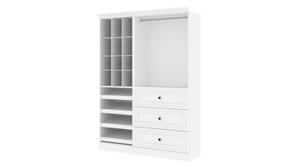 Storage Cabinets Bestar Office Furniture 61in W Closet Organizer System with Drawers