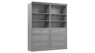 Storage Cabinets Bestar Office Furniture 72in W Closet Organizer with Drawers