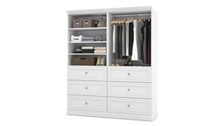 Storage Cabinets Bestar Office Furniture 72in W Closet Organizer with Drawers