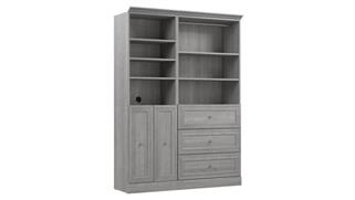 Storage Cabinets Bestar Office Furniture 61in W Closet Organizer System with Drawers and Doors