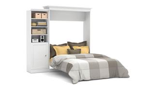 Murphy Beds - Queen Bestar Office Furniture 93" W Queen Murphy Wall Bed and 1 Storage Unit with Door