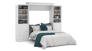 Murphy Beds Bestar Office Furniture 115" W Queen Murphy Wall Bed and 2 Storage Units with Doors