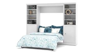 Murphy Beds - Full Bestar Office Furniture 109in W Full Murphy Wall Bed and 2 Storage Units with Doors