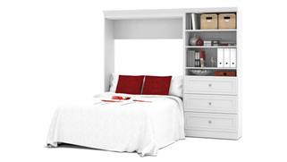 Murphy Beds - Full Bestar Office Furniture 96in W Full Murphy Wall Bed and 1 Storage Unit with Drawers