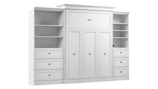 Murphy Beds - Queen Bestar Office Furniture 126in W Queen Murphy Bed and Closet Organizers with Drawers
