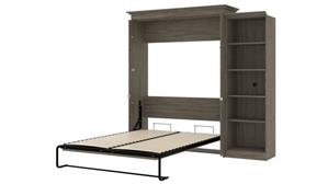 Murphy Beds - Queen Bestar Office Furniture 92in W Queen Murphy Bed with Shelving Unit