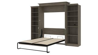 Murphy Beds - Queen Bestar Office Furniture 115" W Queen Murphy Bed with 2 Shelving Units