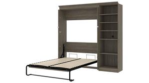 Murphy Beds - Full Bestar Office Furniture 84in W  Full Murphy Wall Bed and 1 Storage Unit