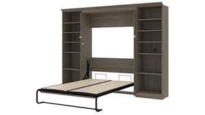Murphy Beds - Full Bestar Office Furniture 109in W  Full Murphy Wall Bed and 2 Storage Units