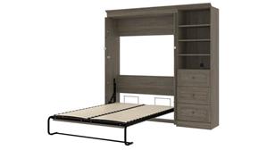 Murphy Beds - Full Bestar Office Furniture 84in W  Full Murphy Wall Bed and 1 Storage Unit with Drawers