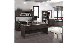 U Shaped Desks Bestar Office Furniture U-Shaped Desk with Lateral File and Bookcase