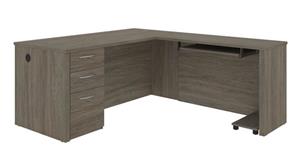 L Shaped Desks Bestar Office Furniture 66" W L-Shaped Desk with Pedestal