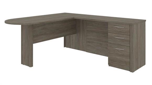 L Shaped Desks Bestar Office Furniture 66" W L-Shaped Desk with Pedestal