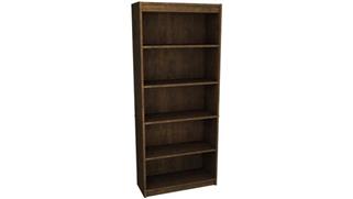 Bookcases Bestar Office Furniture 72" Chocolate Bookcase with 5 Shelves 65725