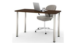 Computer Tables Bestar Office Furniture 24" x 48" Table with Round Metal Legs