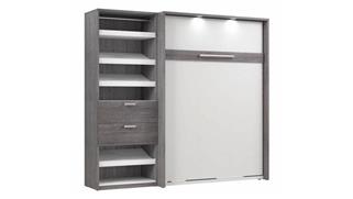Murphy Beds - Full Bestar Office Furniture 89" W Full Murphy Bed and Shelving Unit with Drawers