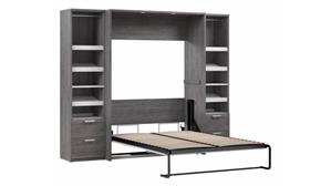 Murphy Beds - Full Bestar Office Furniture 99in W Full Murphy Bed and 2 Narrow Closet Organizers with Drawers