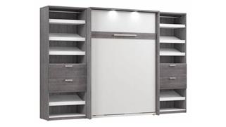 Murphy Beds Bestar Office Furniture 119" W Full Murphy Bed and 2 Shelving Units with Drawers
