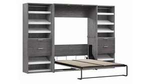 Murphy Beds - Full Bestar Office Furniture 119in W  Full Murphy Bed with 2 Closet Organizers with Drawers