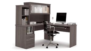 L Shaped Desks Bestar Office Furniture L-Shaped Desk with Hutch