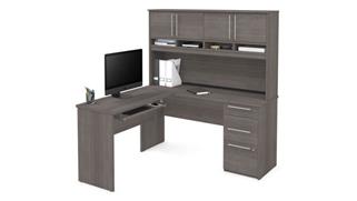 L Shaped Desks Bestar Office Furniture 60in W L-Shaped Desk with Hutch
